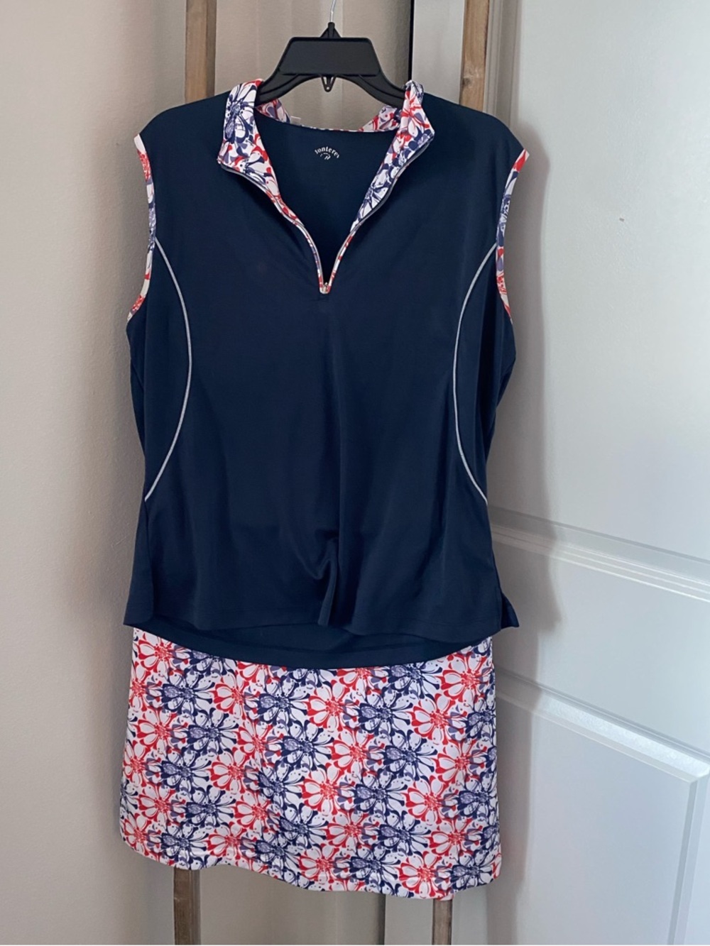 Monterey - Set - Sleeveless Zip-Up Floral Top and Skort - Pickleball/Golf/Tennis